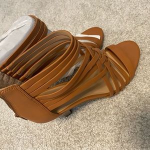 I•N•C Zip back sandal Golden Cognac
